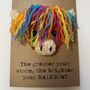Rainbow Highland Cow Crochet Positivity Card Handmade Storm, thumbnail 3 of 9