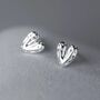 Bridesmaids Sterling Silver Heart Stud Earrings, thumbnail 2 of 6