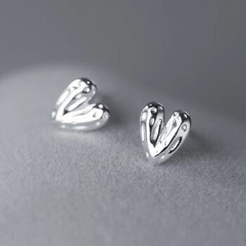 Bridesmaids Sterling Silver Heart Stud Earrings, 2 of 6