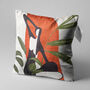 Abstract Woman Themed With Green Leaves Cushion Cover, thumbnail 3 of 7