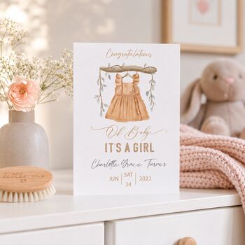 Personalised New Baby Girl Congratulations Card, 2 of 6