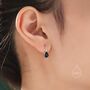 Genuine Black Onyx Pear Cut Drop Hook Earrings, thumbnail 4 of 10