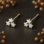 Sterling Silver Galaxy Star Stud Earrings, thumbnail 1 of 4