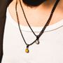 Black Gemstone Necklace White Pearl Gem Pendant Necklace For Men, thumbnail 6 of 10