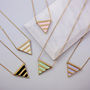 Striped Enamel Triangle Necklace, thumbnail 5 of 7