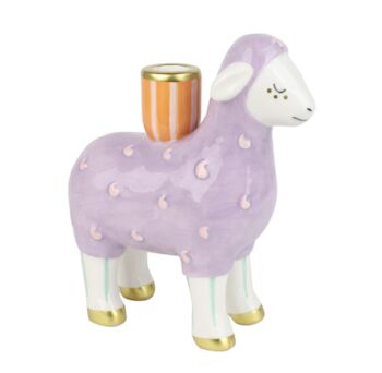 Hand Painted Spring Lamb Ceramic Candle Holder, 2 of 2
