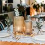 Cordless Tan Ribbed Glass Lamps, thumbnail 2 of 11