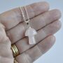 Rose Quartz Crystal Mushroom Pendant Necklace For Love, thumbnail 2 of 6