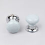 G Decor Crackle Glaze Handcrafted Soft Grey Ceramic Mortice Door Handles Set – Internal Turning Knobs With Chrome Base For Bedroom And Interior Doors, thumbnail 4 of 5