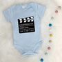 Personalised Film Baby Announcement Babygrow, thumbnail 6 of 7