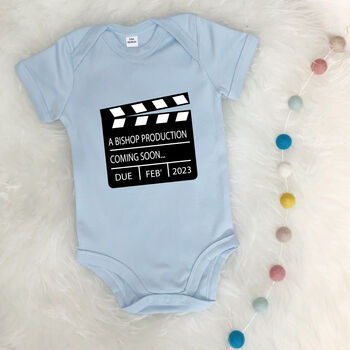 Personalised Film Baby Announcement Babygrow, 6 of 7