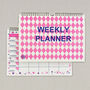 Weekly Planner Blue And Pink Diamond, thumbnail 1 of 2