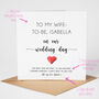 Personalised Wedding Day Card For Wife, thumbnail 2 of 6