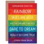 Wizard Oz Quote Frank Baum Somewhere Over Quote Card, thumbnail 1 of 4
