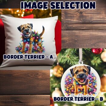 Personalised Border Terrier In Christmas Lights, 3 of 10