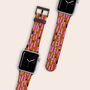 Retro Abstract Lines Vegan Leather Apple Watch Band, thumbnail 1 of 6