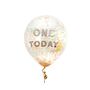 Five 'One Today' Rainbow Confetti Balloons, thumbnail 2 of 2