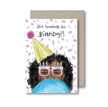 Did Someone Say Birthday Greetings Black Birthday Card, 2 of 2