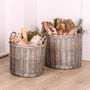 Set Of Two Round Wicker Baskets, thumbnail 3 of 5