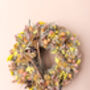Dried Flower Wreath With Yellow And Pink, thumbnail 5 of 5