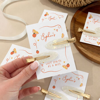 Last Spritz Hen Do Hair Pearl Clips Hen Party Favour Party Bag Filler, 5 of 8