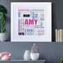 Personalised Birthday Square Typographic Word Art, thumbnail 1 of 12
