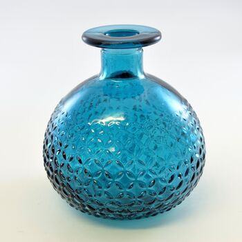 Small Recycled Glass Bud Vase | Patterned Five Colours, 2 of 5