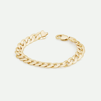 9ct Yellow Gold Solid Curb Chain Bracelet 10mm, 3 of 3