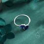 Sterling Silver Toi Et Moi Pear Cut Sapphire Blue Cz Open Ring, thumbnail 3 of 12