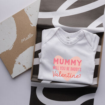 Mummy Will You Be Daddy’s Valentine Baby Grow, 3 of 5