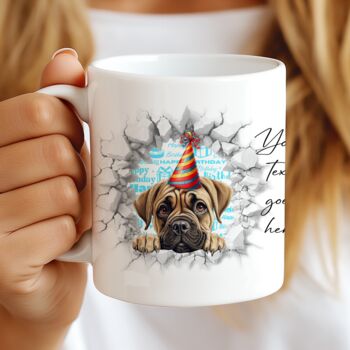 Personalised Bullmastiff Birthday Break Through Dog, 7 of 8