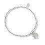 Sterling Silver Bracelet With Crystal Four Leaf Clover, thumbnail 2 of 4