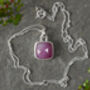 Natural Pink Sapphire Necklace, thumbnail 3 of 4