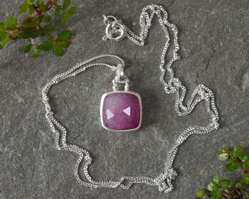 Natural Pink Sapphire Necklace, 3 of 4