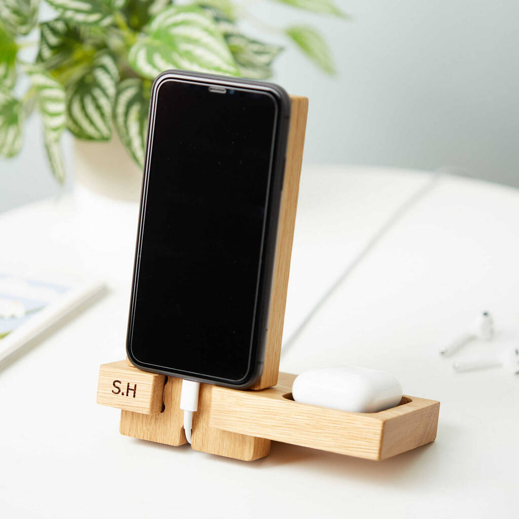 Personalised iPhone And Apple Airpods Charging Stand, 1 of 12