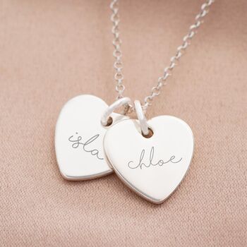 Personalised Double Heart Necklace, 4 of 12