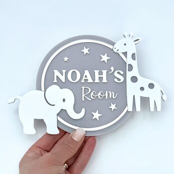 Safari Animal Personalised Children's Door Sign, 2 of 5