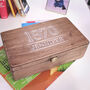Personalised Wooden 40th Year Memory Box 1970s Design, thumbnail 3 of 5