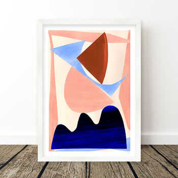 Blue And Pink Abstract Shapes Print Set Of Three, 9 of 12