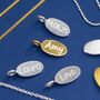 Silver Or Gold Oval Disc Engraved Charm, thumbnail 1 of 4