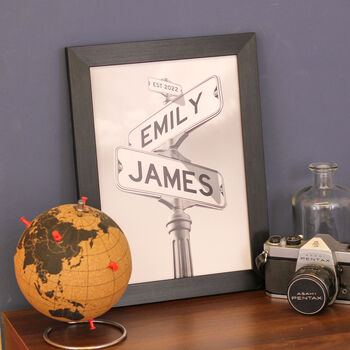 Personalised Couples Street Sign New Home Print, 5 of 7