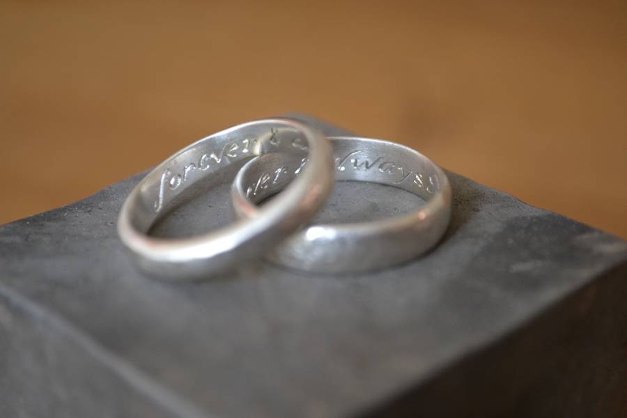 handcrafted silver wedding rings