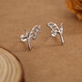 Sterling Silver Lily Of The Valley 16 G Flat Back Labret Earrings, thumbnail 1 of 12
