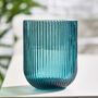 Palermo Set Of Four Blue Ribbed Tumblers, thumbnail 3 of 6