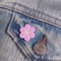 Flower Shaped Polymer Clay Pin Badge, thumbnail 1 of 2