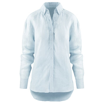 Delicate Blue Linen Women's Shirt, 4 of 4