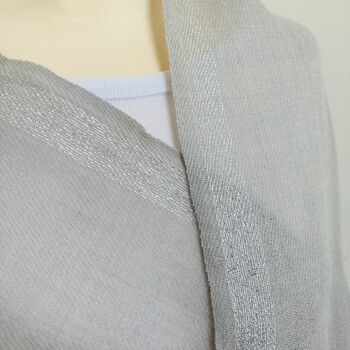 Grey Silver Scarf / Wrap With Cashmere, 4 of 5