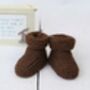 Brown Hand Knitted Booties, thumbnail 1 of 4
