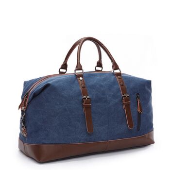 Canvas Holdall Duffel With Front Pockets, 4 of 12