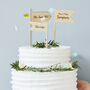Personalised Wooden Flags Cake Topper, thumbnail 1 of 8